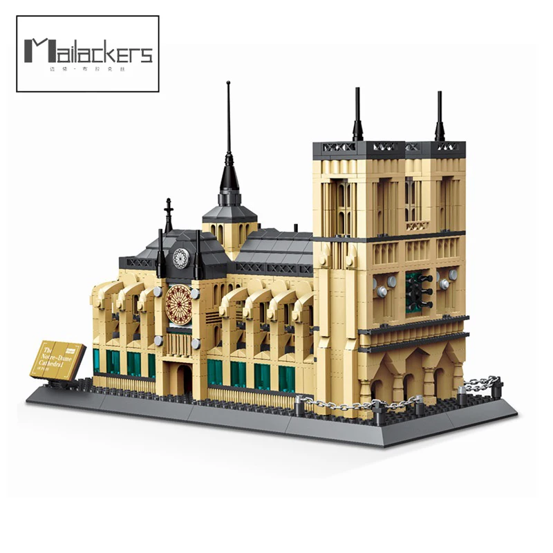 

Mailackers Notre Dame Cathedral Model Building Blocks Creative Gift City Street View Construction Kits Child Toy Kids Toys Gifts