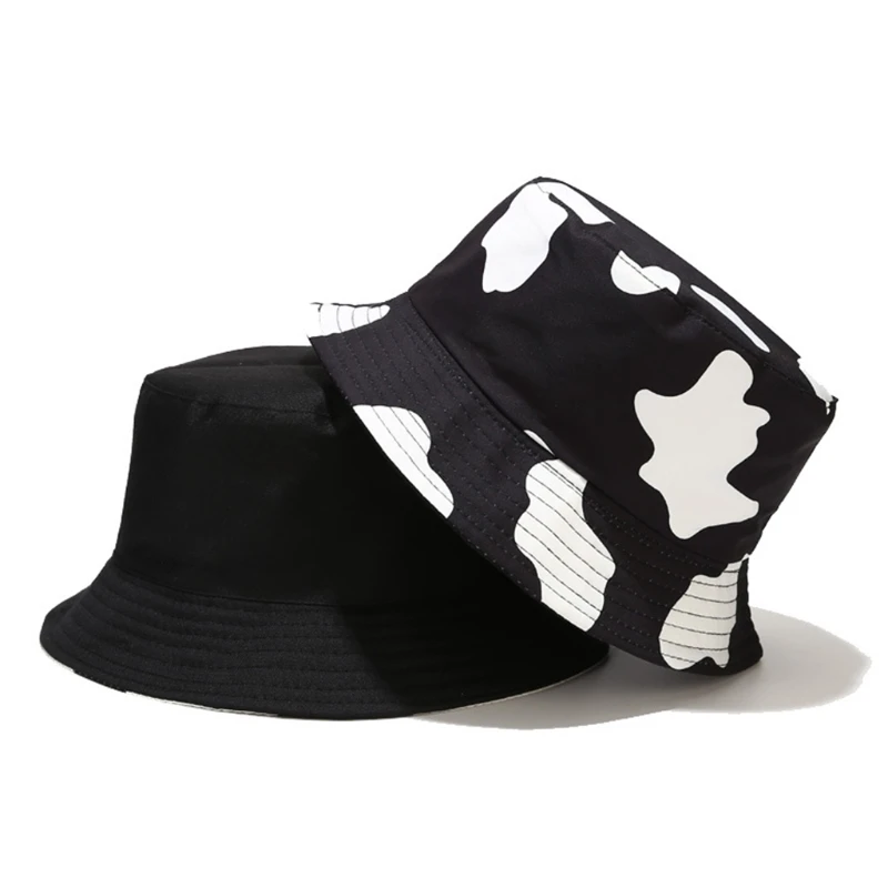 Колпачки ведра классические с черно белым принтом колпачки унисекс от солнца