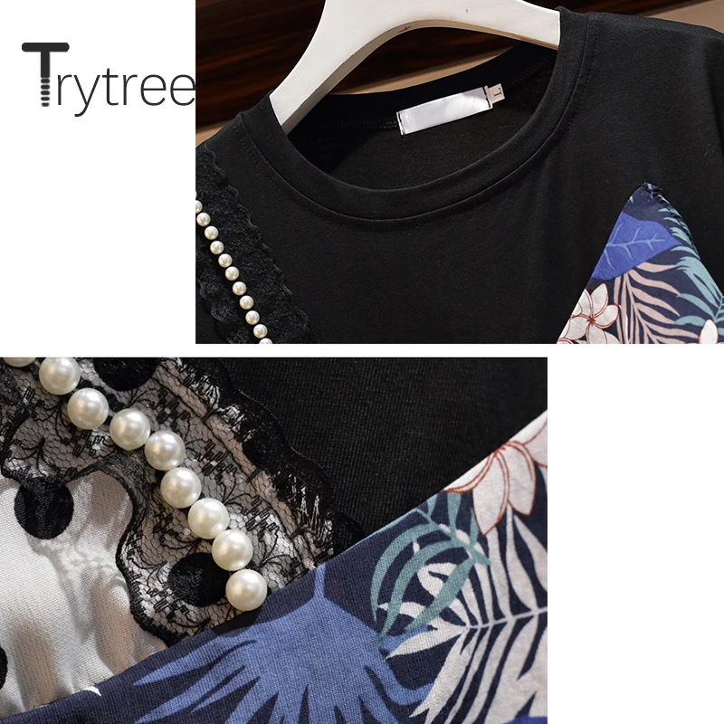 Trytree 2020 летний женский комплект из двух предметов повседневный топ с круглым