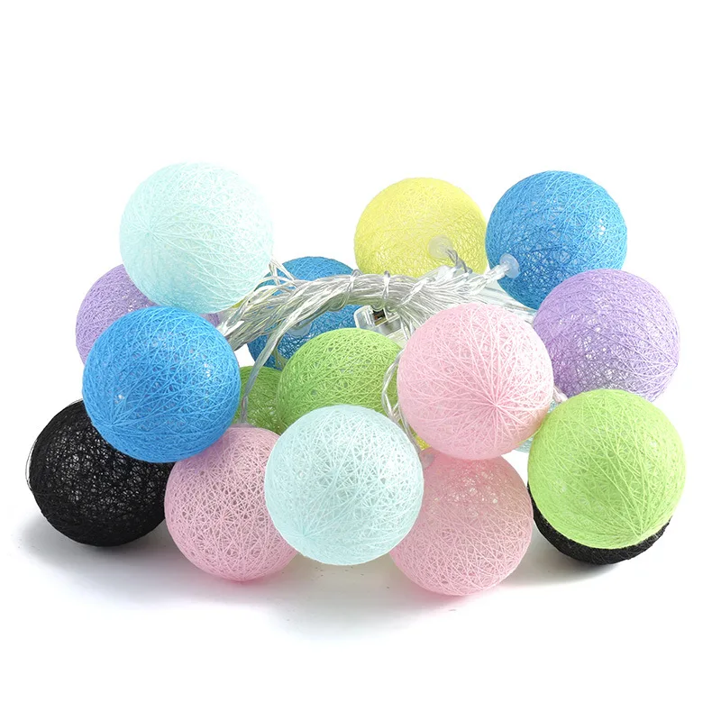 

2M/3M/4.5M LED Cotton Ball Garland Lights String Christmas Xmas Outdoor Holiday Wedding Party Baby Bed Fairy Lights Decoration
