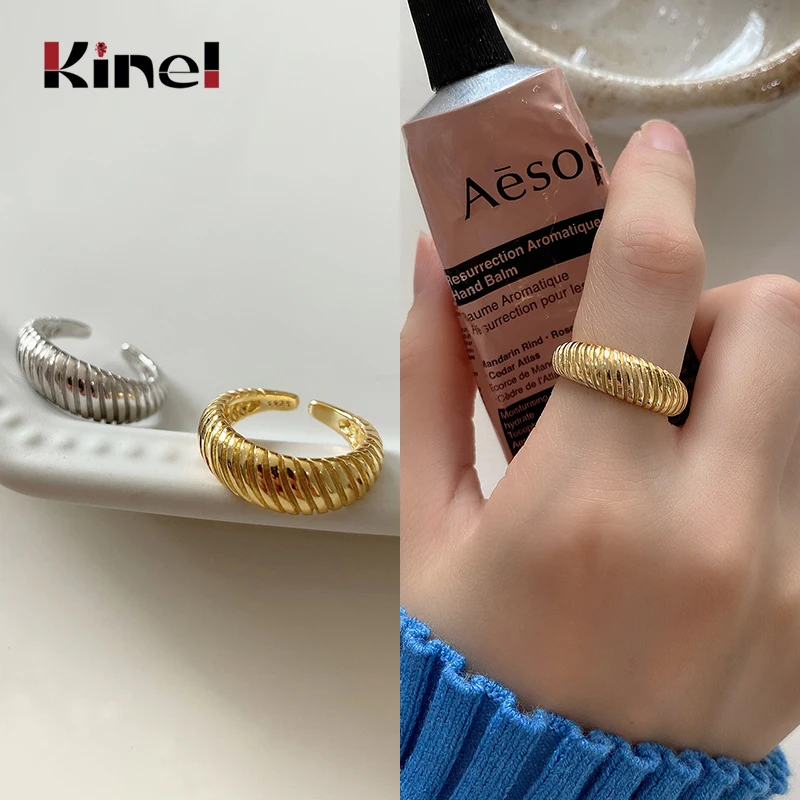 

Kinel French 925 Silver Ring Minimalist Elegant Fashion Woman Jewelry 18K Gold Sterling Silver Bague Fine Bijoux 2020 New