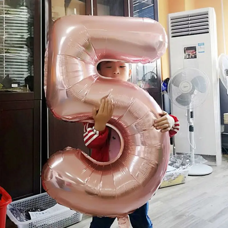 40-дюймовый большой алюминиевые воздушные шары из фольги номер шарик в форме