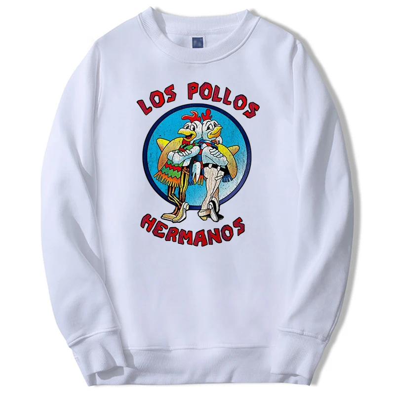 Осень-зима 2021 Мужские Простые Белые толстовки с капюшоном Los Pollos Hermanos модные