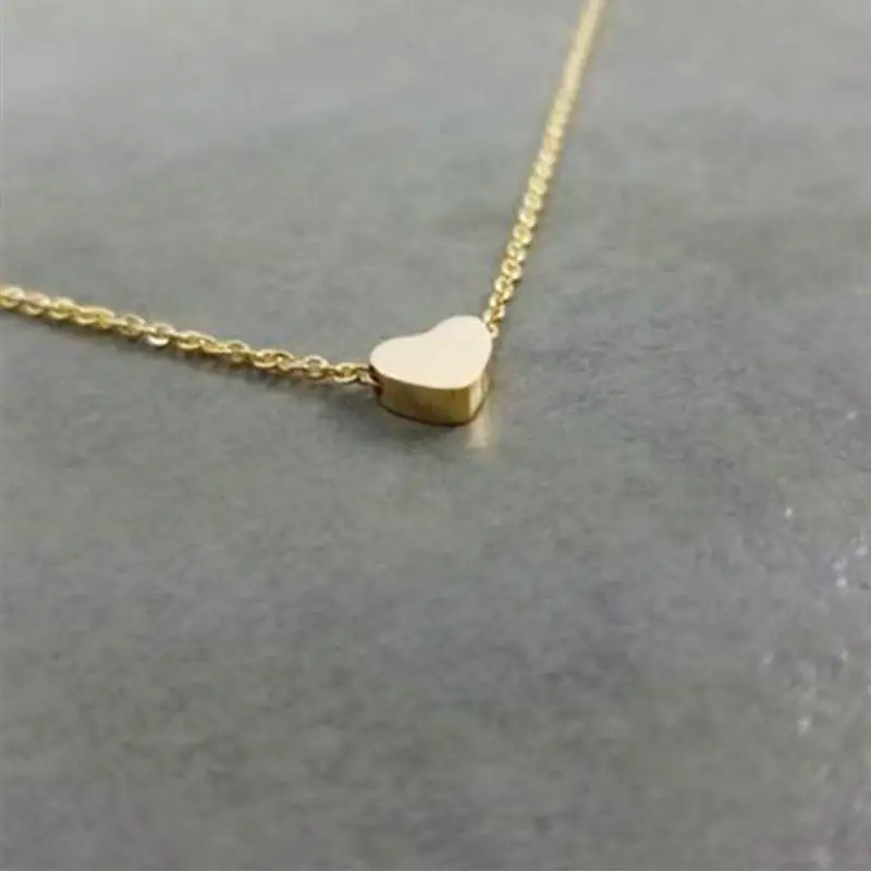 

Hot Sale Simple Women'S Heart Gold Silver Necklace Beach Heart Fashion Necklace Peach Jewelry H0E5