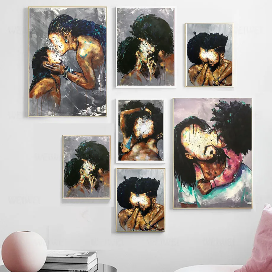 Скандинавская Картина на холсте черного цвета для девочек и мальчиков Love постеры