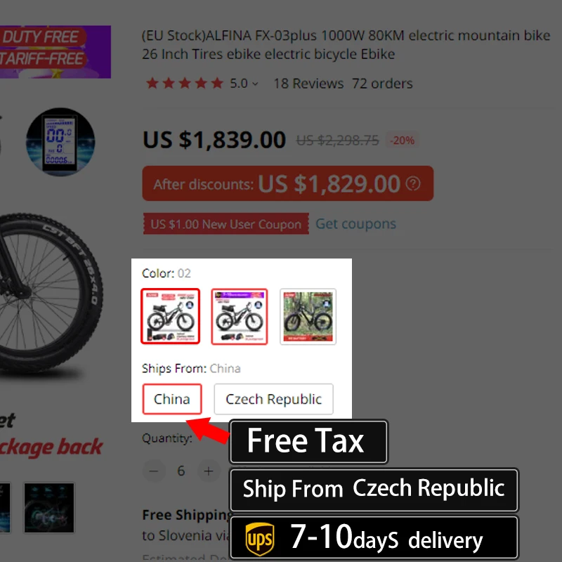 (EU Stock)ALFINA 2021 FX-03plus 1000W горный электрический велосипед 48V 17AH SnowBike MTB 50 км/ч 26 Inch Fat Tire