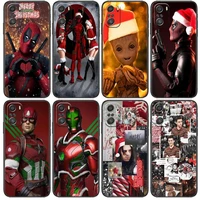 christmas marvel for xiaomi redmi note 10s 10 9t 9s 9 8t 8 7s 7 6 5a 5 pro max soft black phone case