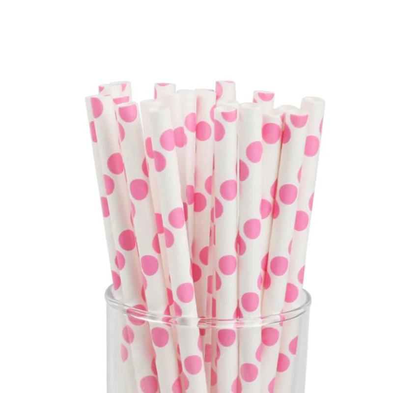 250pc/lot Polka Dots/Black Stripe/Watermelon Theme Christmas Wedding Birthday Party Pink Blue Red Green Colorful Drinking Straws | Дом и сад