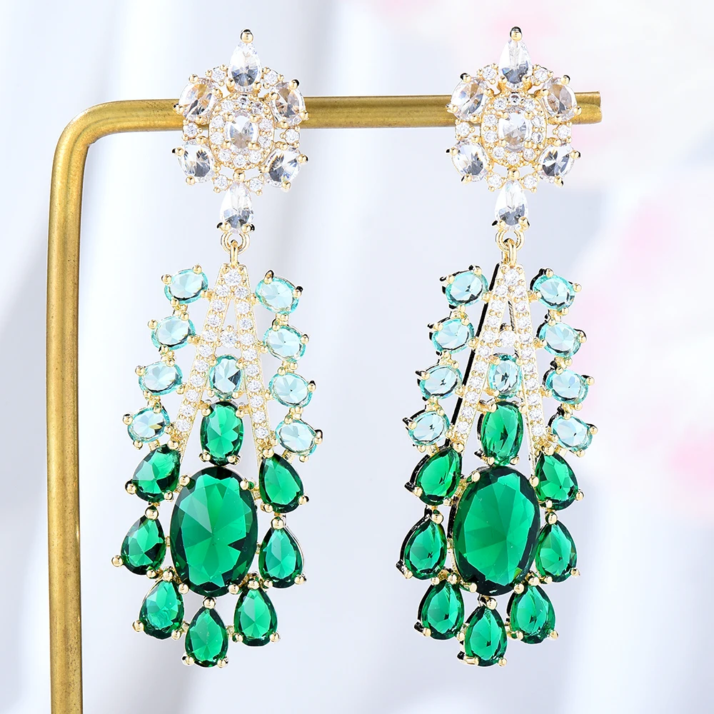 

Женские Висячие серьги с кристаллами GODKI, роскошные модные блестящие серьги для невесты и девушек, ювелирные изделия для свадебных торжеств...