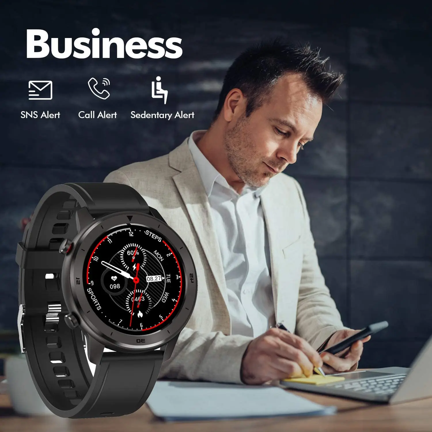 Винтажные Смарт-часы с кожаным ремешком DT79 мужские спортивные трекер IP67