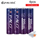 Аккумуляторная батарея PALO, литий-ионная батарея AAA 1,5 в 1,5 МВтч, литий-ионная аккумуляторная батарея и чехол для зарядного устройства USB