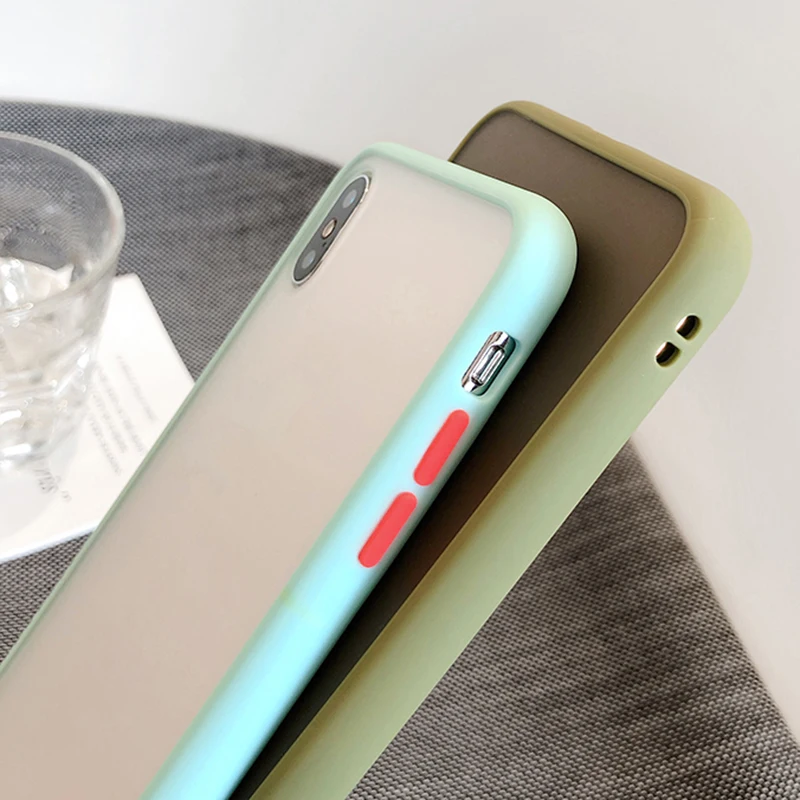 shockproof phone case for iphone 11 pro max xr x xs max 7 8 6 plus soft tpu border matte back pc candy color back cover free global shipping