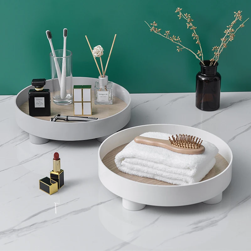 

Nordic ABS Jewelry Tray Storage Rack Cosmetics Basket Dessert Plate Room Decor