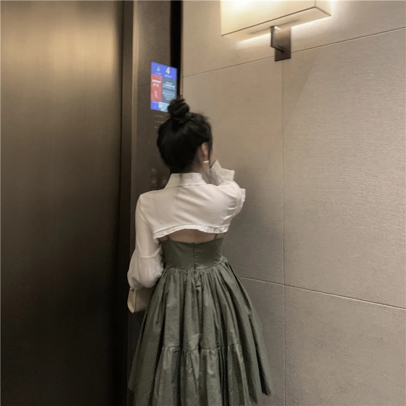 Женский топ с оборками CHEERART белый укороченный Топ длинным рукавом-фонариком