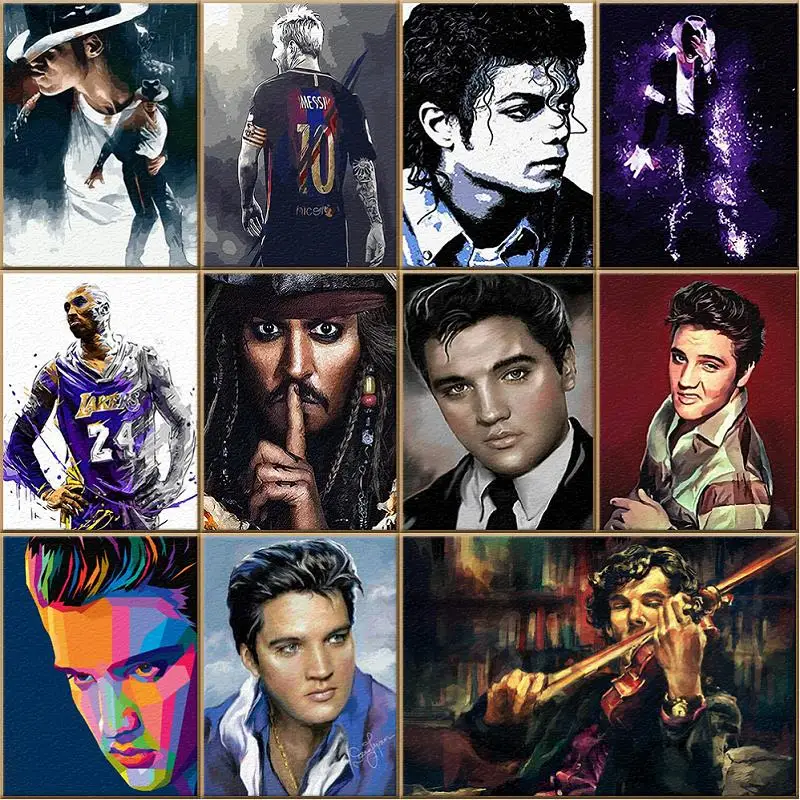 

Figure Painting By Numbers For Adults Famous People Pictures Drawing On Canvas Home Decor Oil Paint By Number
