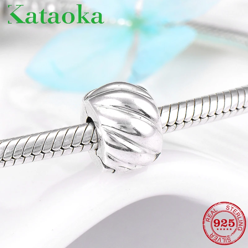 Модные круглые очаровательные бусины-зажимы из стерлингового серебра 100% пробы с