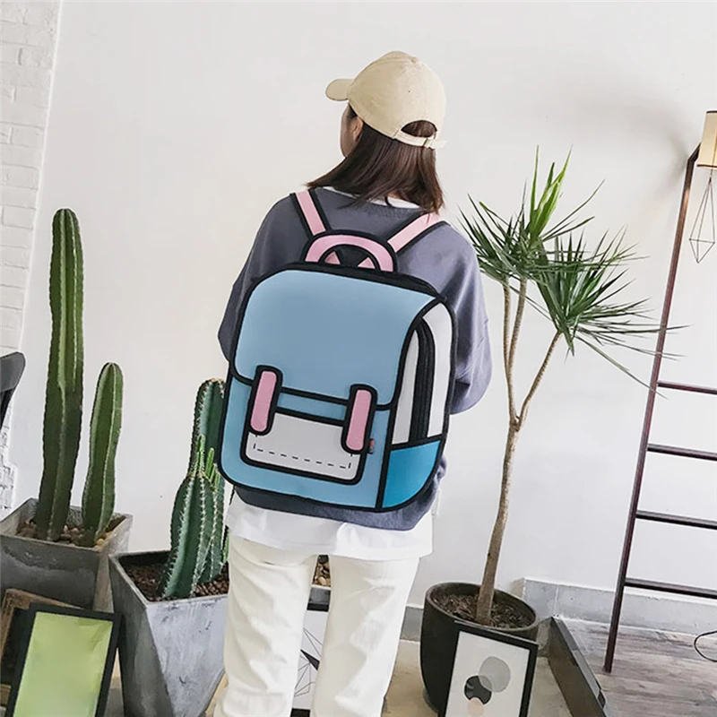 WEIXIER Женская 2D рюкзак с рисунком 3D школьная сумка в стиле прыжков для девочек