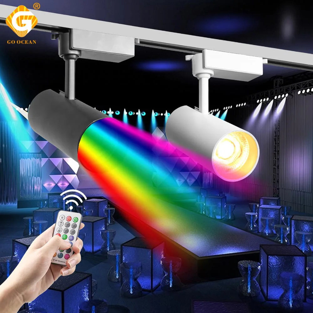 Светодиодный рельсовый светильник RGB сменные сценические светильники с пультом