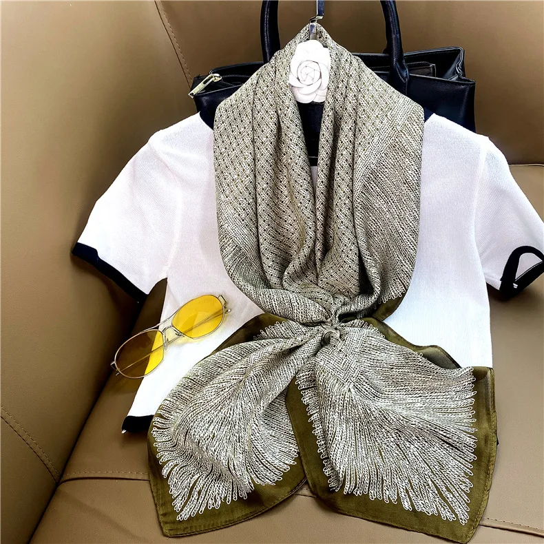 

Horse Luxury Brand 90cm Square Scarf Fashion Scarves For Women Female Silk Scarf Shawl Bandana For Head Hijab Scarfs Warps