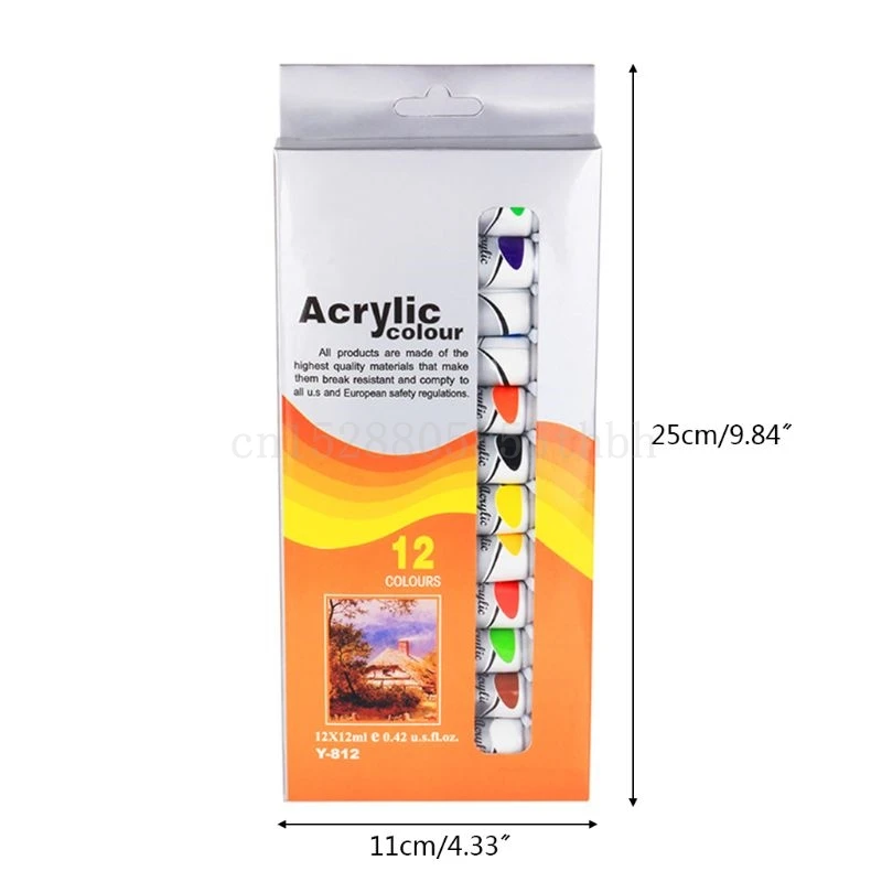 

12 Colors Professional Acrylic Paint Set 12ml Tubes Drawing Painting Pigment Hand-painted Wall Paint DIY Art Supplies New