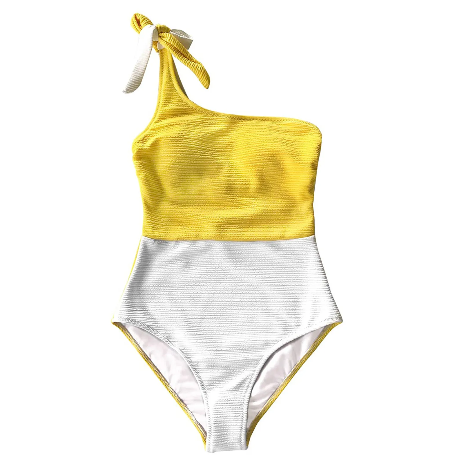 Сексуальный слитный купальник на одно плечо однотонный Женский Монокини зеленое