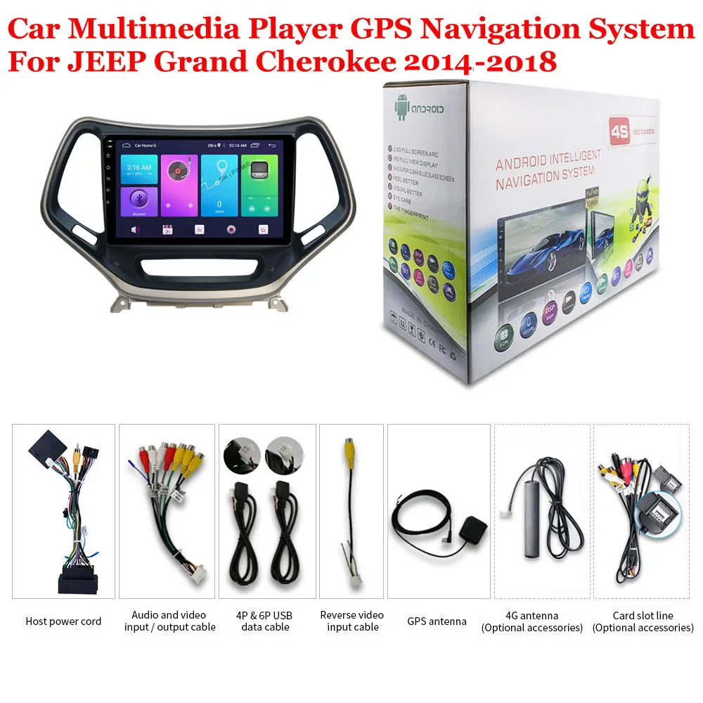 

For Jeep Grand Cherokee 2014-2018 Car Accessories Multimedia Player Radio 10inch IPS Screen DSP Stereo GPS Navigation System MP5