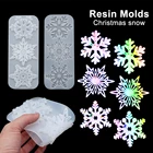 Силиконовая форма в виде снежинок, подвесные бирки сделай сам, подвеска для брелока в виде елки с кристаллами, инструмент для литья украшений на Рождество
