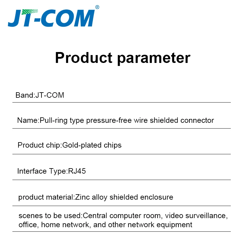 Разъем 8P8C RJ45 из цинкового сплава без инструментов экранированный совместим с