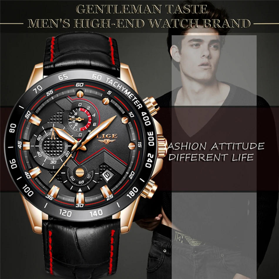 Relogio Masculino LIGE мужские часы Топ люксовый бренд Кварцевые Золотые часы мужские модные кожаные военные водонепроницаемые спортивные наручные часы