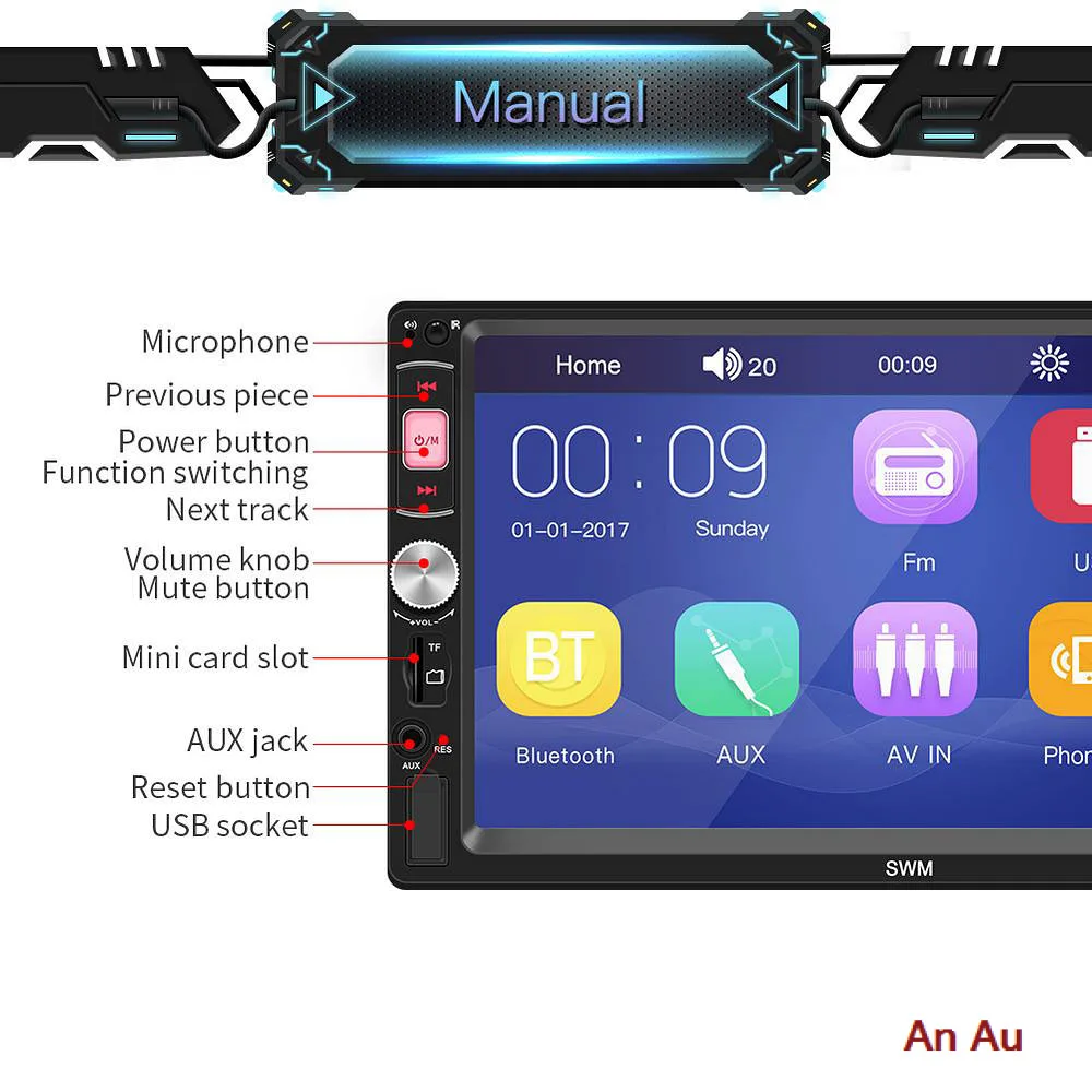 7 inch HD car MP5 player X4 Car With 4LED rear camera electronics video | Автомобили и мотоциклы
