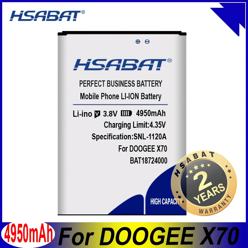 Аккумулятор HSABAT BAT18724000 4950 мАч для аккумуляторов DOOGEE X70 | Мобильные телефоны и