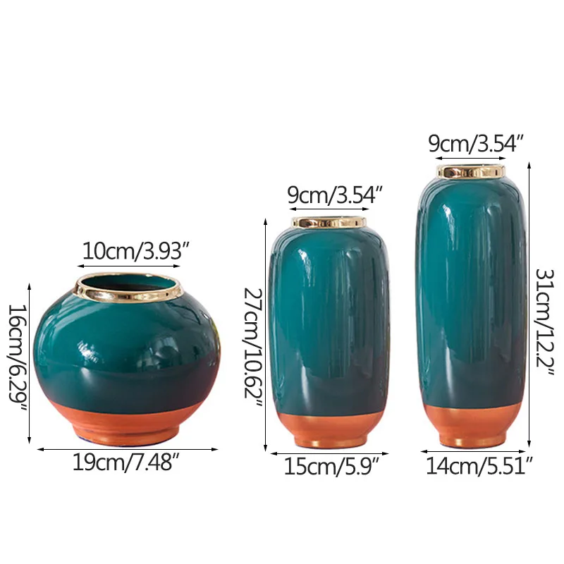 

Nordic Creative Malachite Green Ceramic Flower Vase Home Decoration Modern Art Flower Plant Holder Desk Hydroponics Room Decor