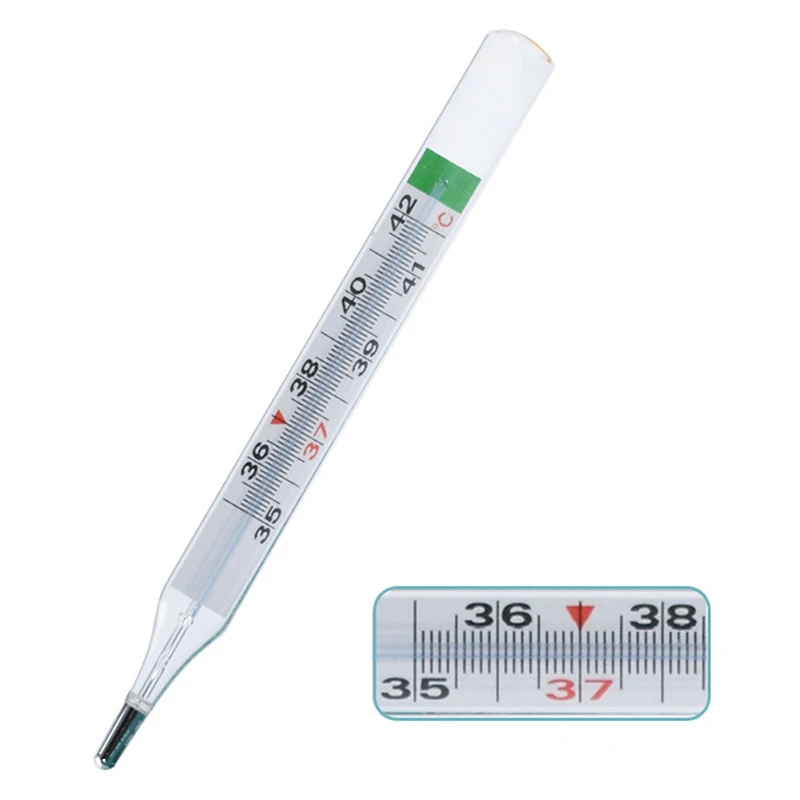 

Медицинский ртутный стеклянный термометр, бытовой клинический медицинский ртутный термометр для взрослых и детей, измерение температуры т...