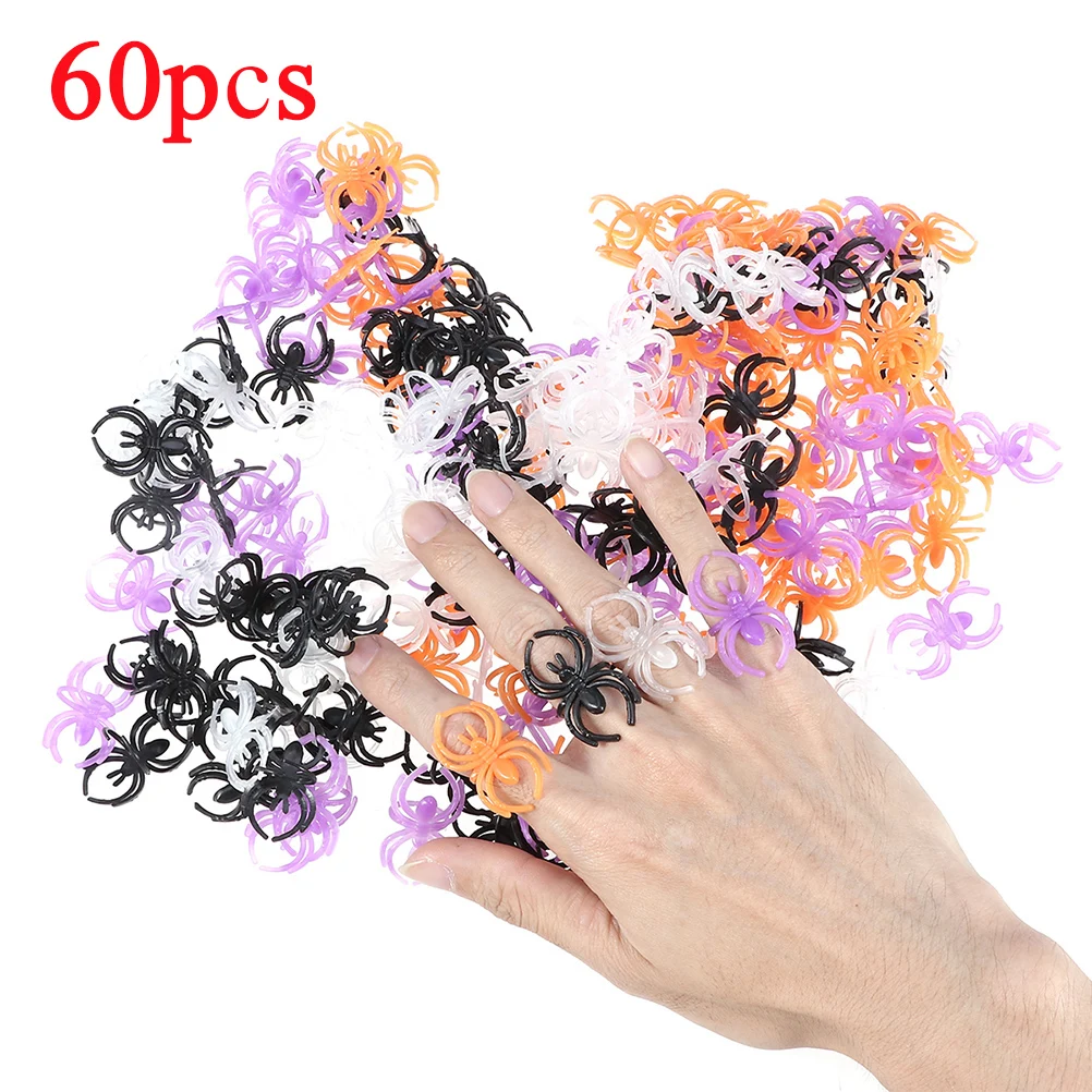60 шт. пластиковые кольца для пальцев насекомые реквизит летучая мышь паук