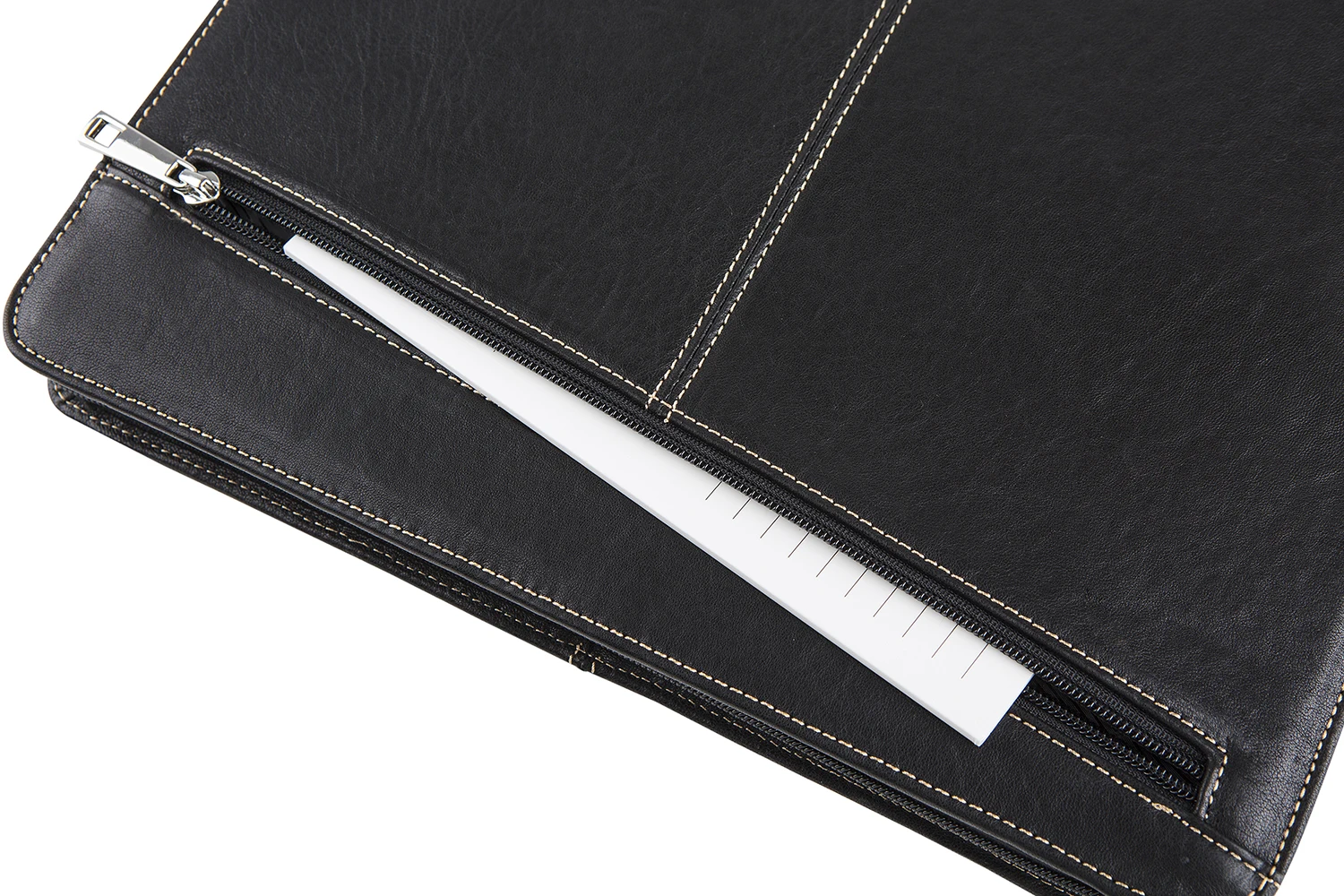 Ручной работы из натуральной кожи Портфель A4 папка, бизнес Padfolio портфель чехол для документов Органайзер чехол для переноски-черный