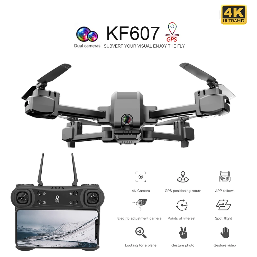 KF607 Радиоуправляемый Дрон с камерой 4K камера 5G Wi-Fi оптическое позиционирование