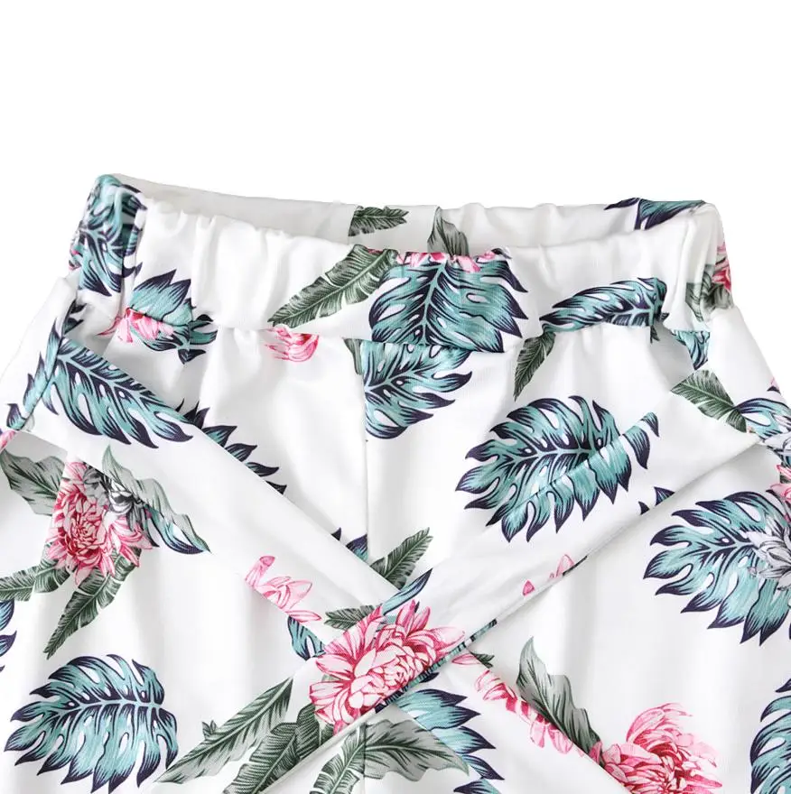 

Kids Baby Girls Fashion Summer Outfit Set Off Shoulder Shirt Tops Floral Print Shorts Set Children Girls Set 2pcs