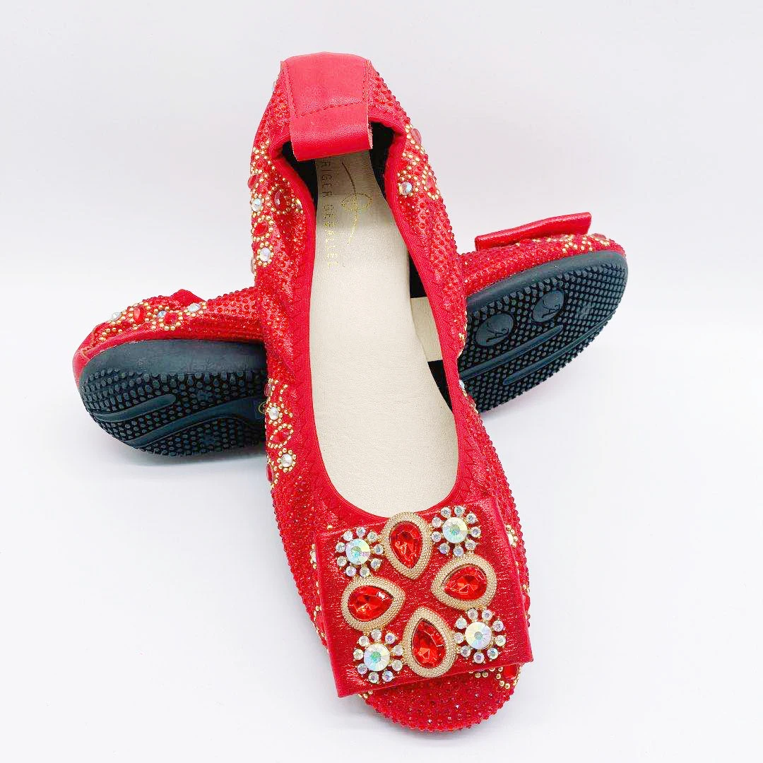 Purple Banana Shoes for Ladies Africa Spring Autumn Summer Shoes Sports Flat Shoes Women Flats Diamond Round Toe Roll Up Wear