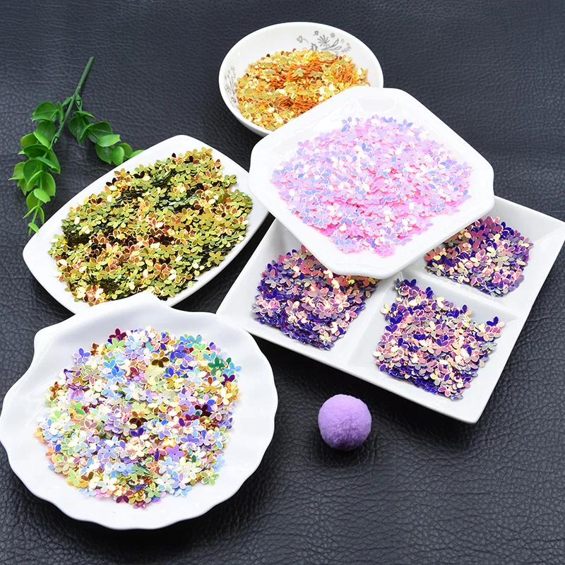 Блестящие Блестки 10 мм цветок круглая чашка на пять пальцев свободный аксессуары