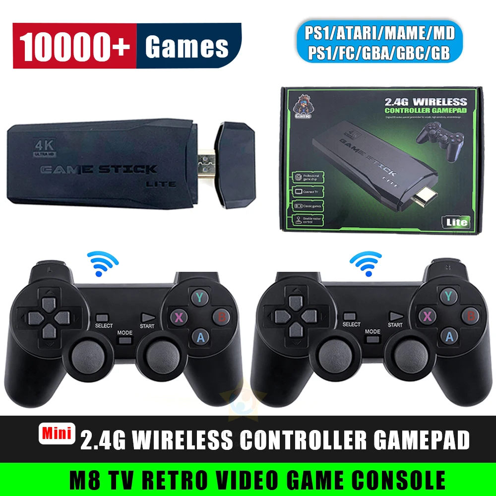 

Консоль игровая 4K Ретро со встроенными 10000 классическими играми, беспроводной контроллер