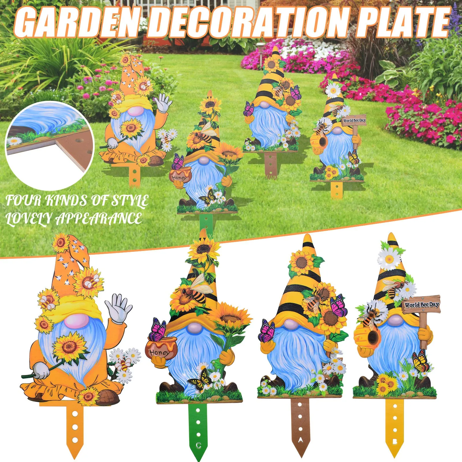 1/4 шт. красочные карликовые пчелиные цветы в гаре украшение для сада забора