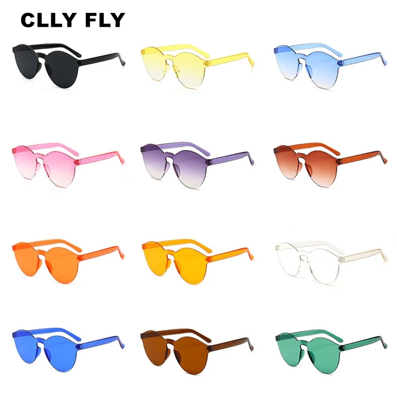 Очки солнцезащитные женские круглые прозрачные без оправы Модные Винтажные