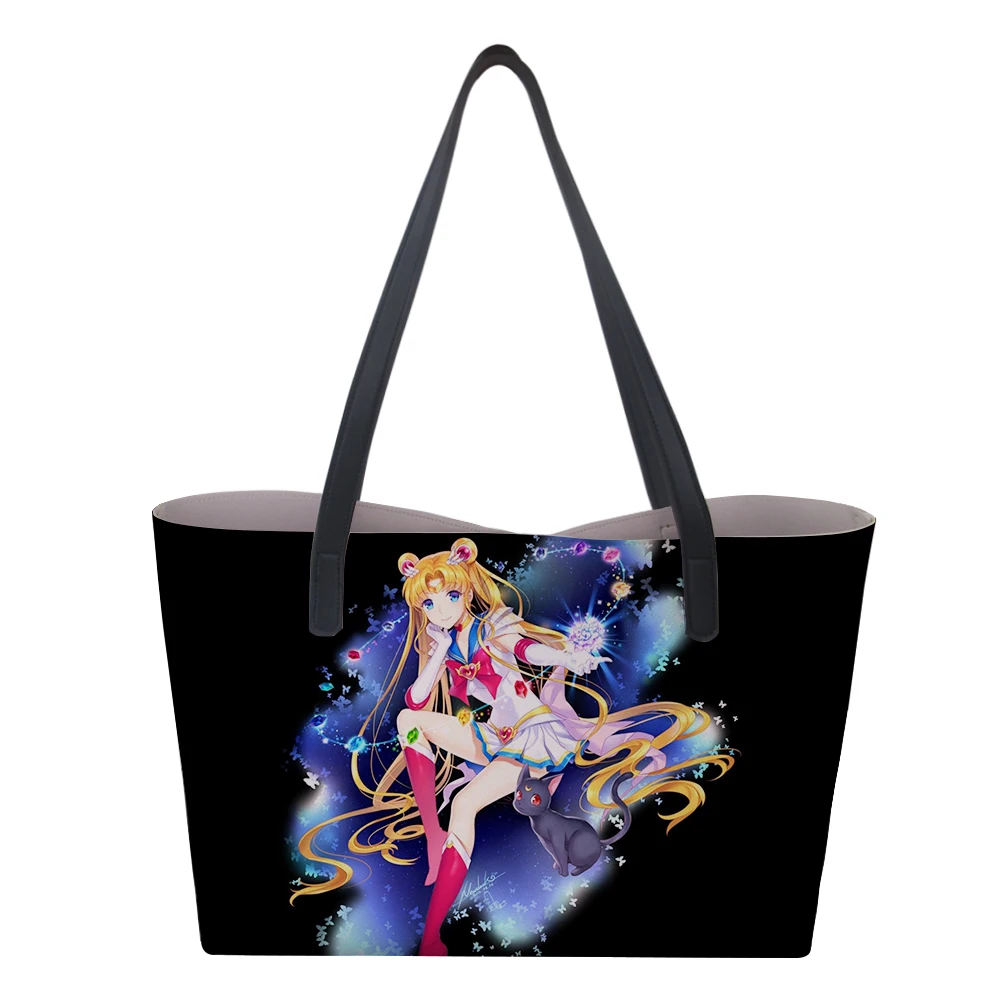 

Customized printed Sailor Moon Anime Women Shopping bag with little Purse Beach bag travel fanny Ladies luxury picnic BIG bags