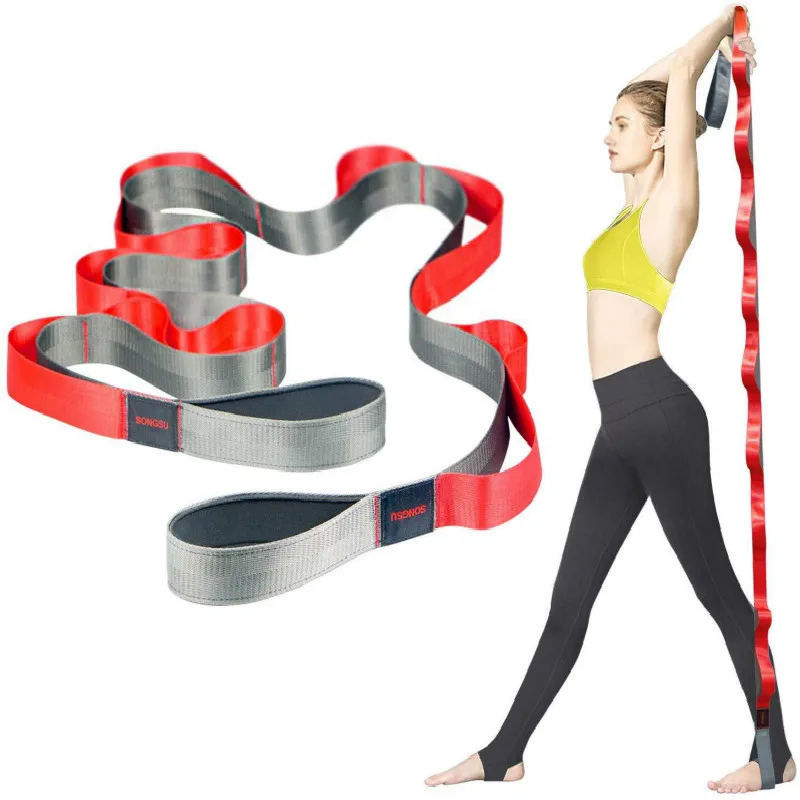 Новый 12 петель для йоги тянущийся ремень Эластичный латинский танец