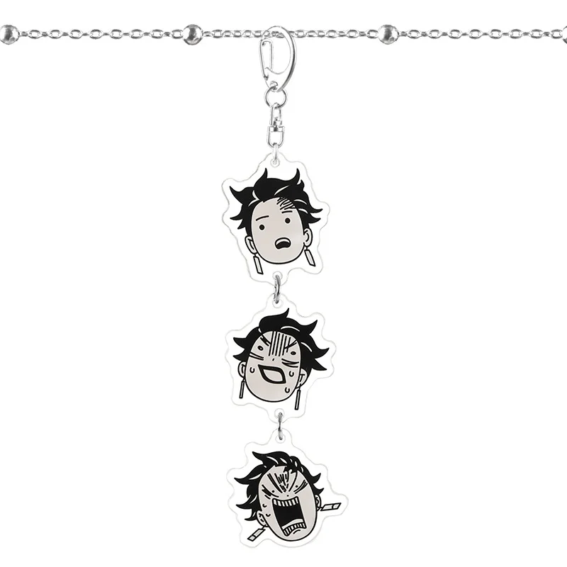 Anime Demon Slayer Cosplay Cute Keychain for Children Kimetsu No Yaiba Acrylic Pendant Keychain for Bag Cosplay Gift for Kids