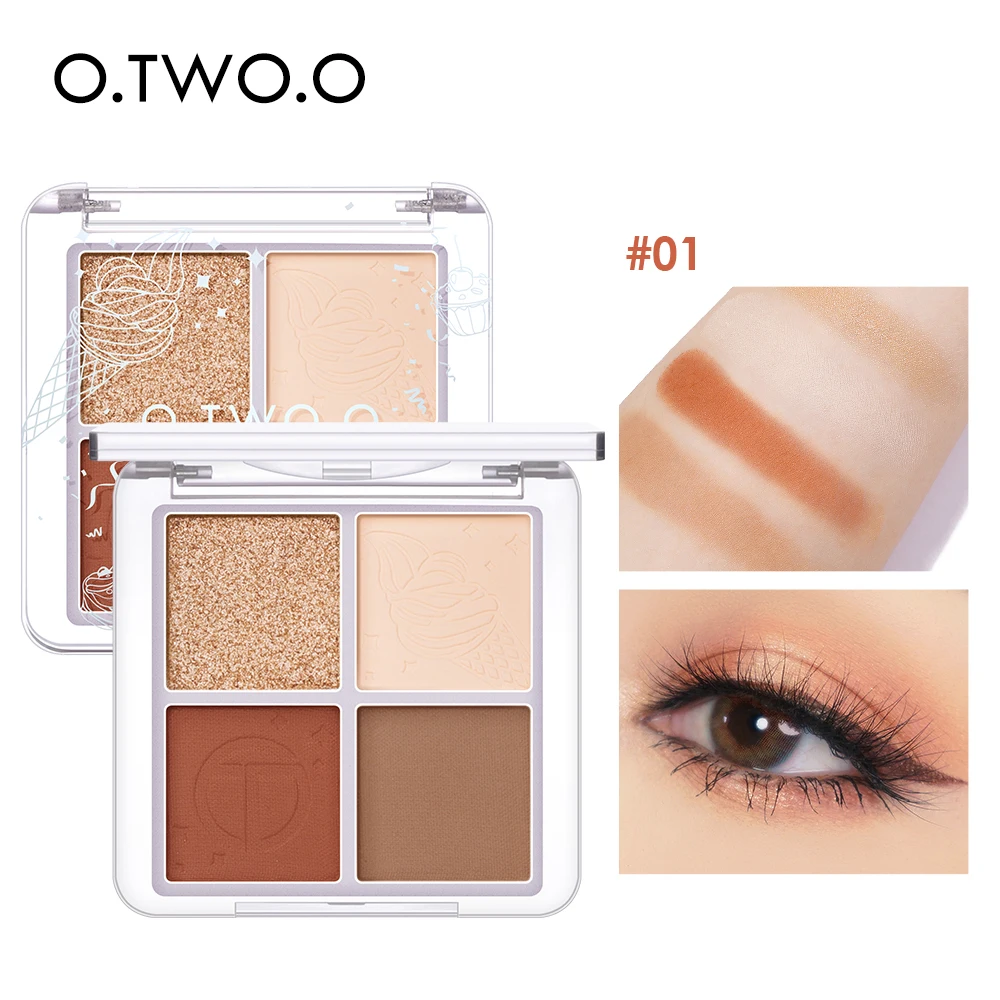 

O.TWO.O Ice Ji Ling Eye Jelly Four-color Eye Shadow Pearly Matte Earth Color Makeup Wearing Portable Eyeshadow Palette YJ006