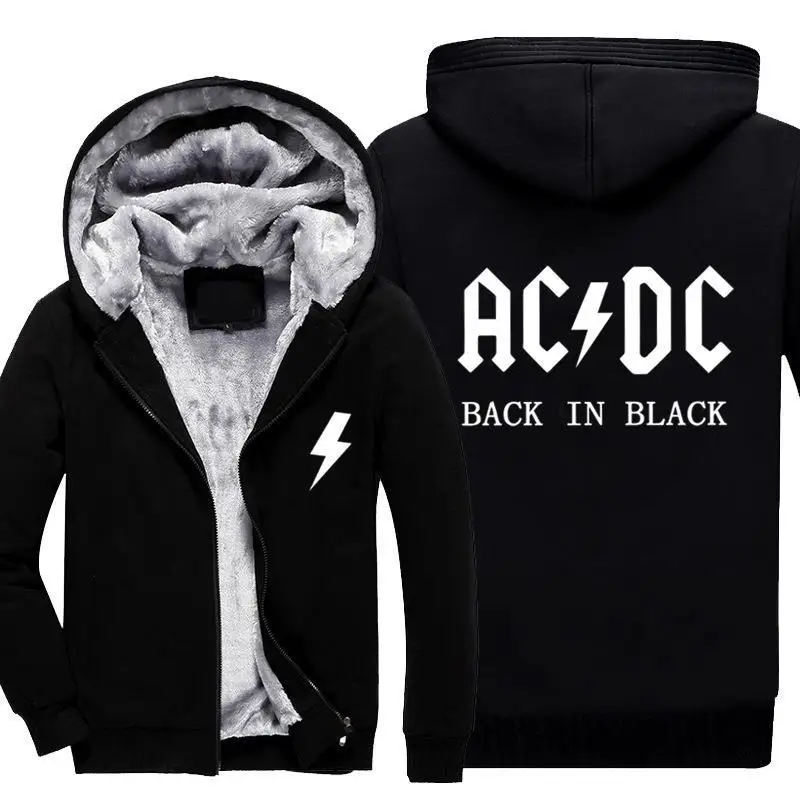 AC DC Толстовка Мужская Хип-Хоп рок группа ACDC черная толстовка мужская