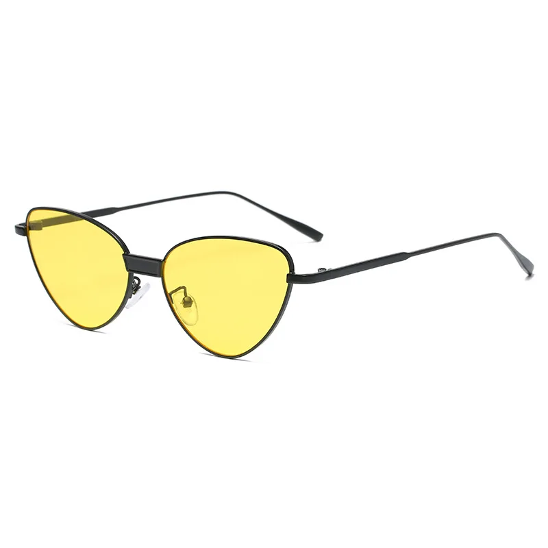 Ретро маленькие кошачий глаз металлическая оправа модные треугольные