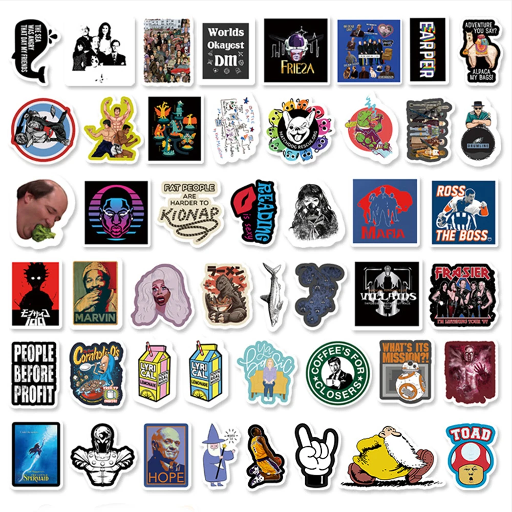 50 шт. забавные игрушки для взрослых черный граффити наклейки ноутбуков Libretas