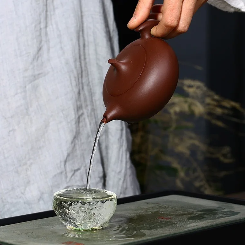 

Yixing Purple Clay Teapot Chinese Handmade Kung Fu Zisha Tet Set Teaware 220ml Free Shipping WF